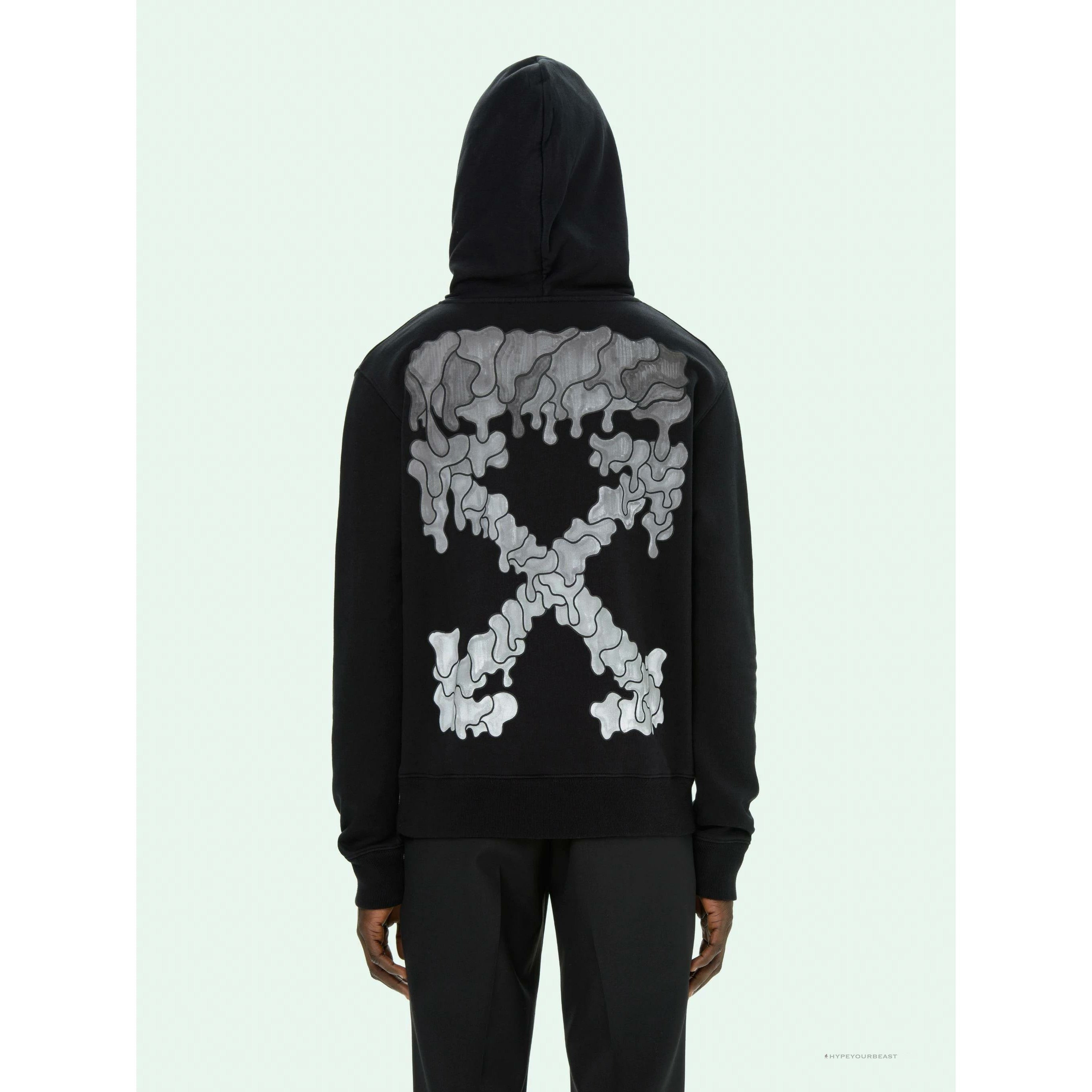 Off White Hoodie Black GREY