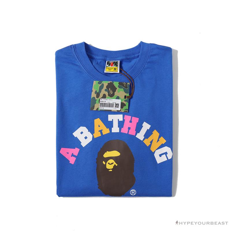 BAPE Little Ape Head Colorful Classic Tee Shirt 'BLUE'