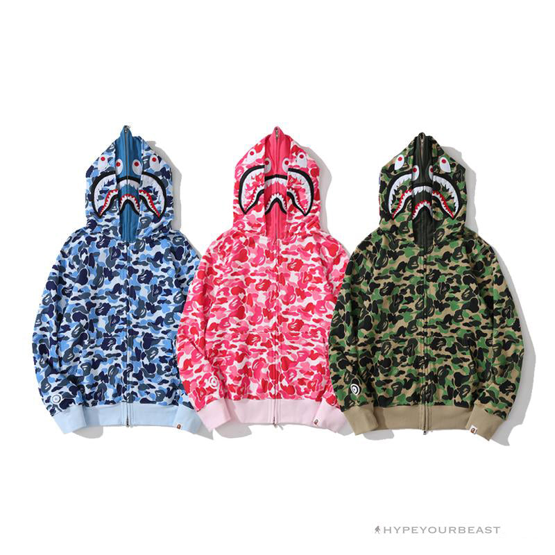Bape Camo Hoodie Shark Head BLUE