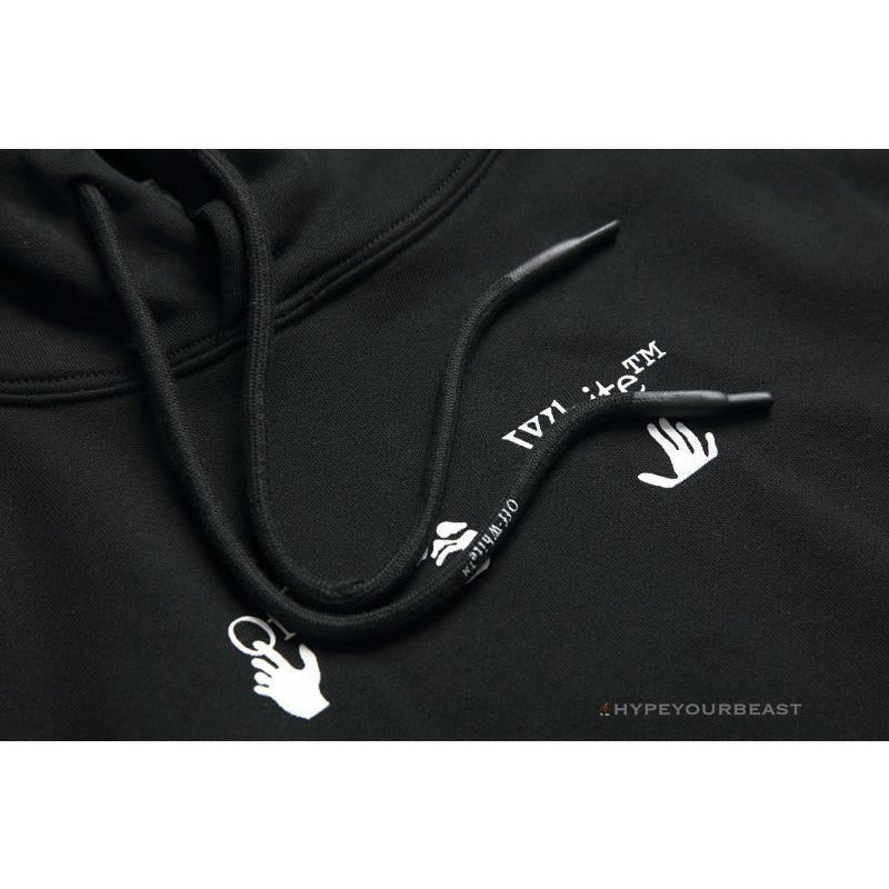 Off White Hoodie Black GREY