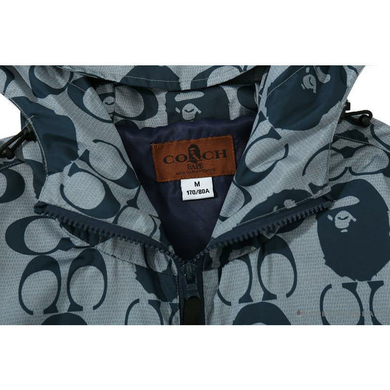 BAPE x COACH Co-Branded Grey-Blue Shorts