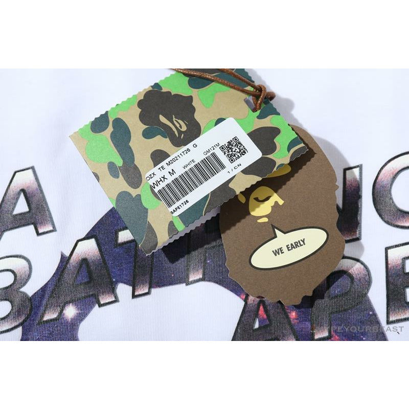 BAPE Universe Solar System Ape Man Head Tee Shirt 'WHITE'