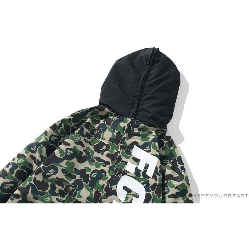 BAPE x FCRB Joint Double Zip Camouflage Hoodie 'GREEN'