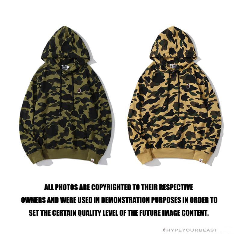 BAPE Camouflage Kangaroo Hooded Hoodie Yellow