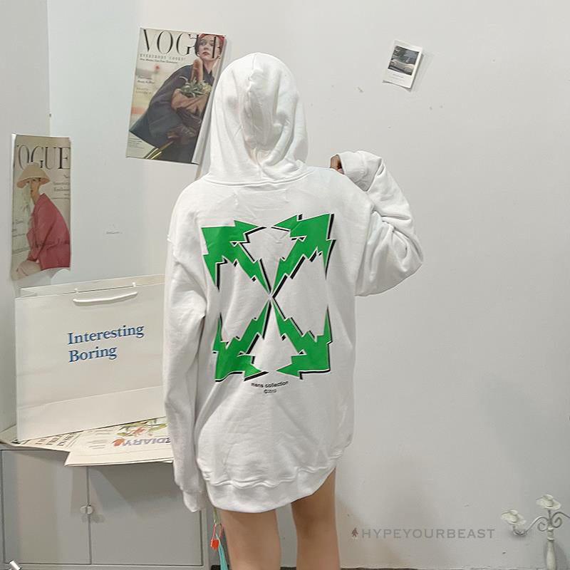Off-White Green Hoodie - White