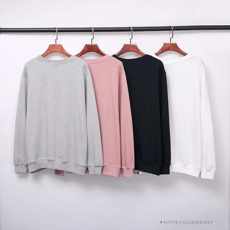 BAPE Classic Ape Head Embroidered Long Sleeve Shirt 'BLACK'