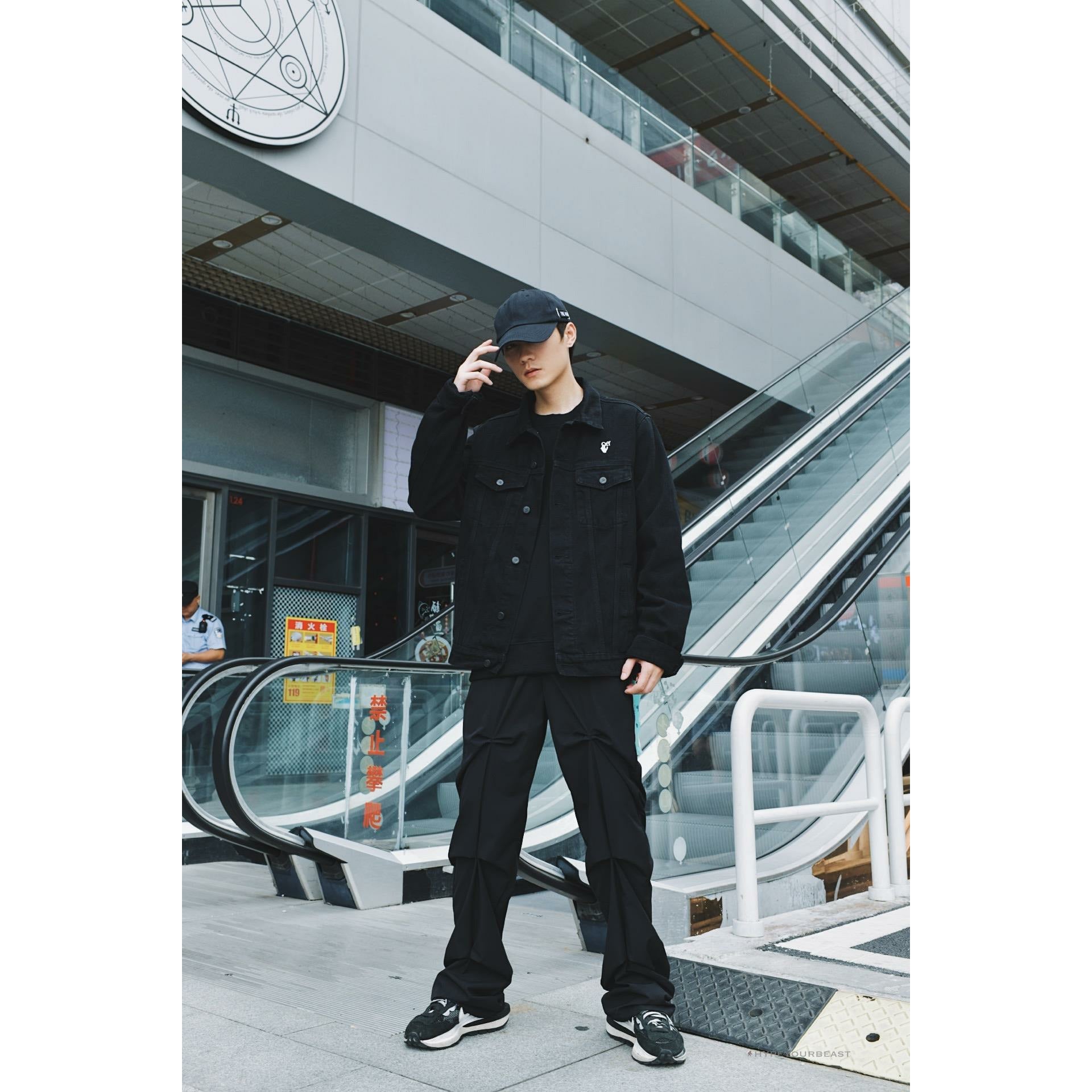 Off White Denim Black Jacket - White