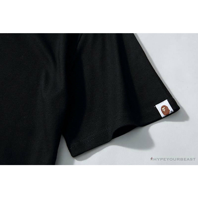 BAPE Luminous Spots Camouflage Great Ape Man Black Head Cotton Short Sleeve Tee Shirt 'BLACK'