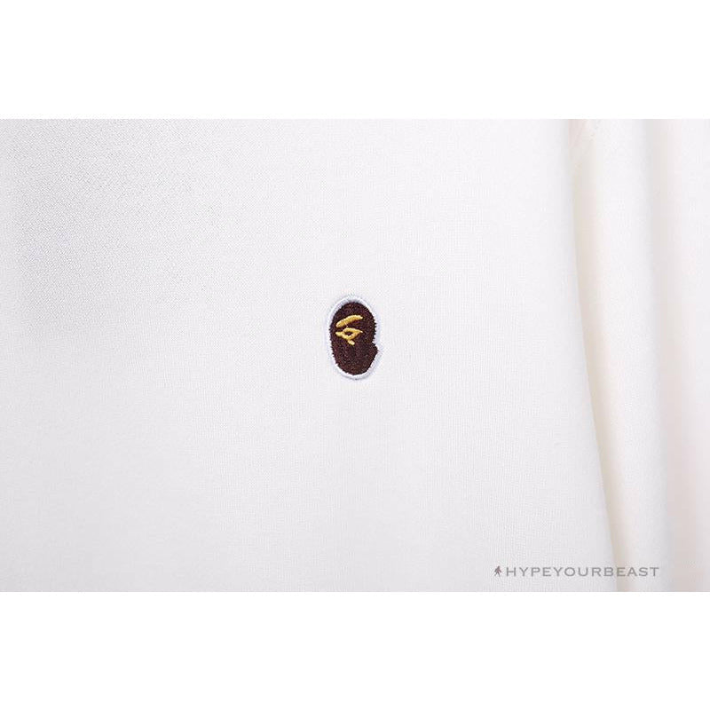BAPE Classic Ape Head Embroidered Long Sleeve Shirt 'WHITE'