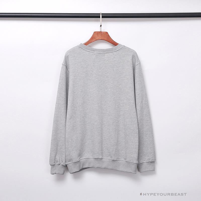 BAPE Classic Ape Head Embroidered Long Sleeve Shirt 'GREY'