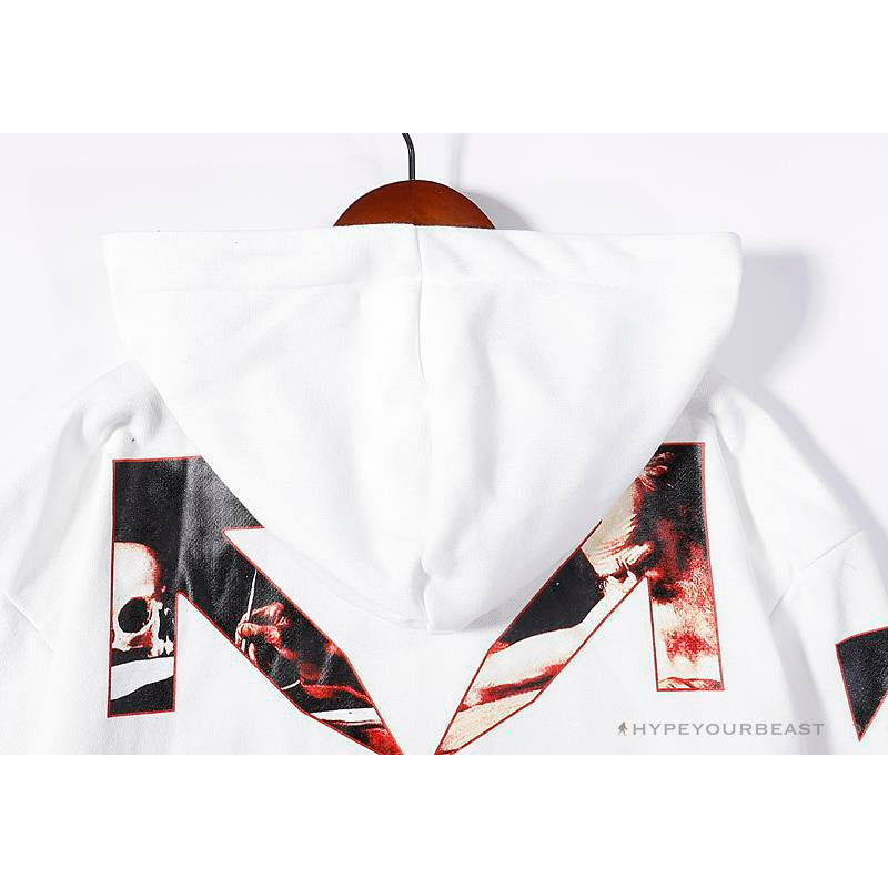 OFF-WHITE Skull and Writing Hoodie 'WHITE'