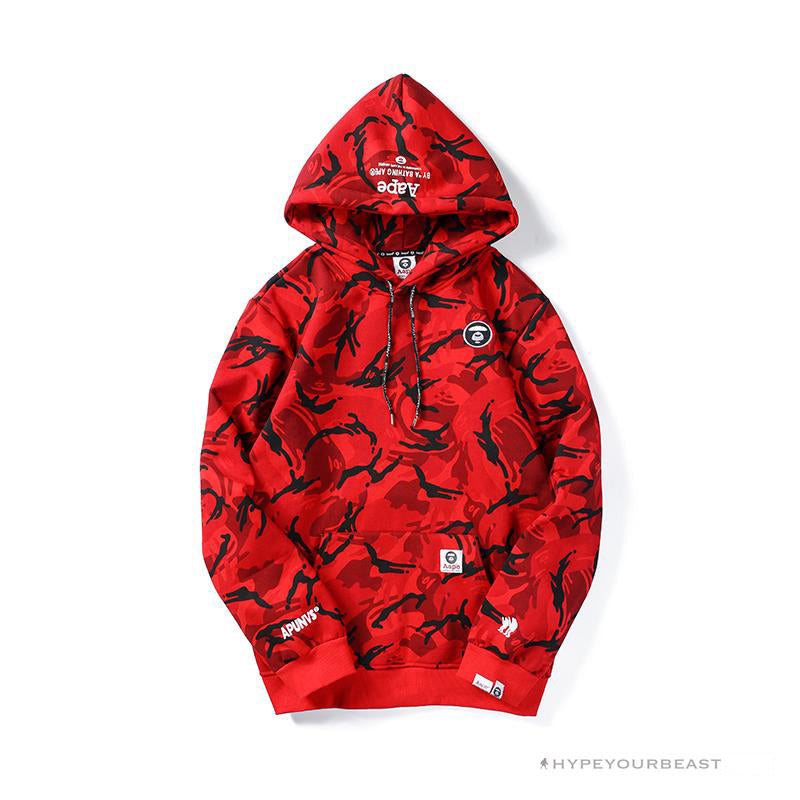 Bape Camo Hoodie Red Camouflage