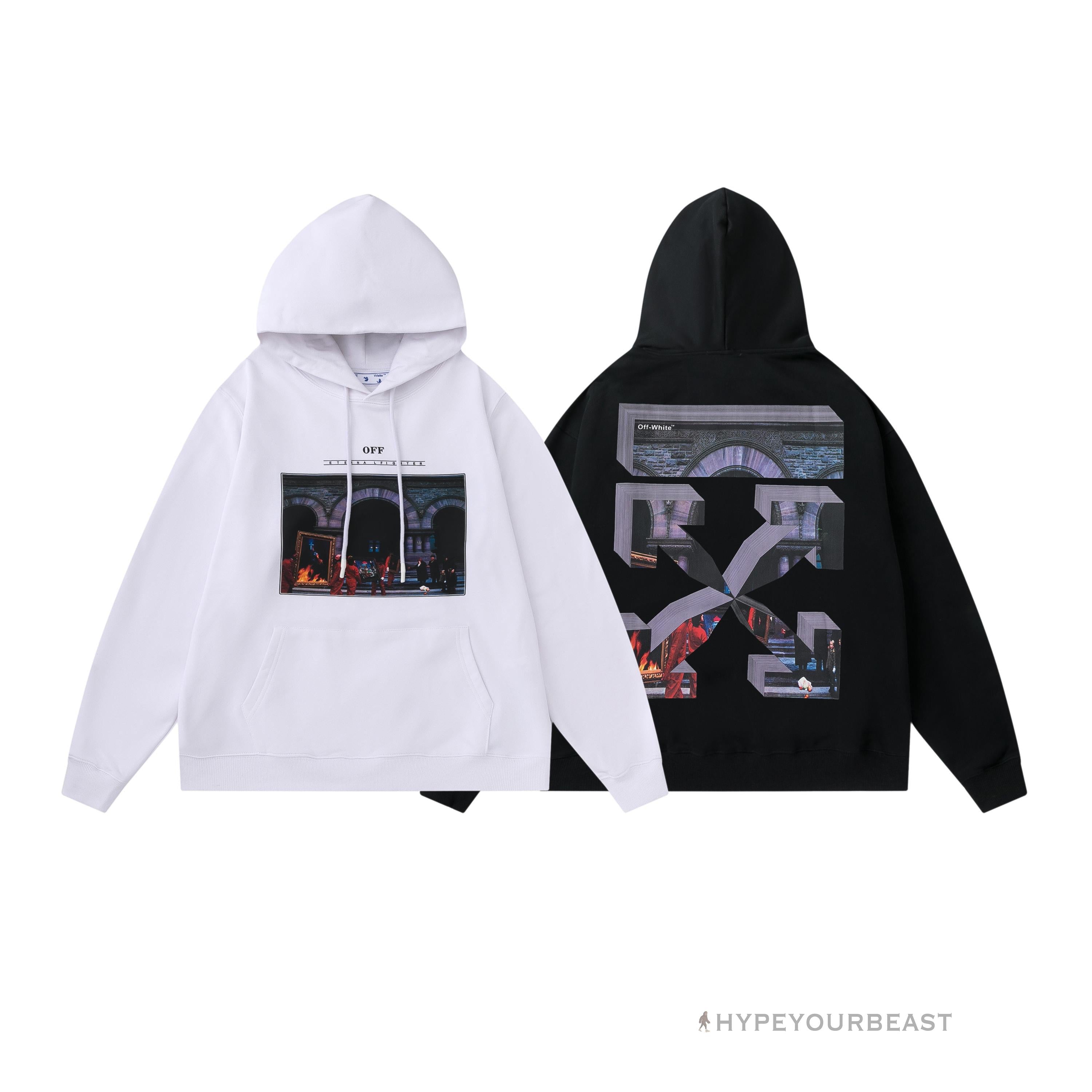 Off White Hoodie Fighter - White