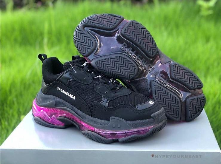 BCG Triple S Clear Sole - Black Pink Neon