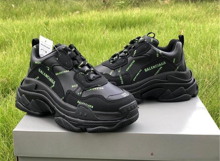 BCG Triple S Allover Logo - Black Fluo Yellow