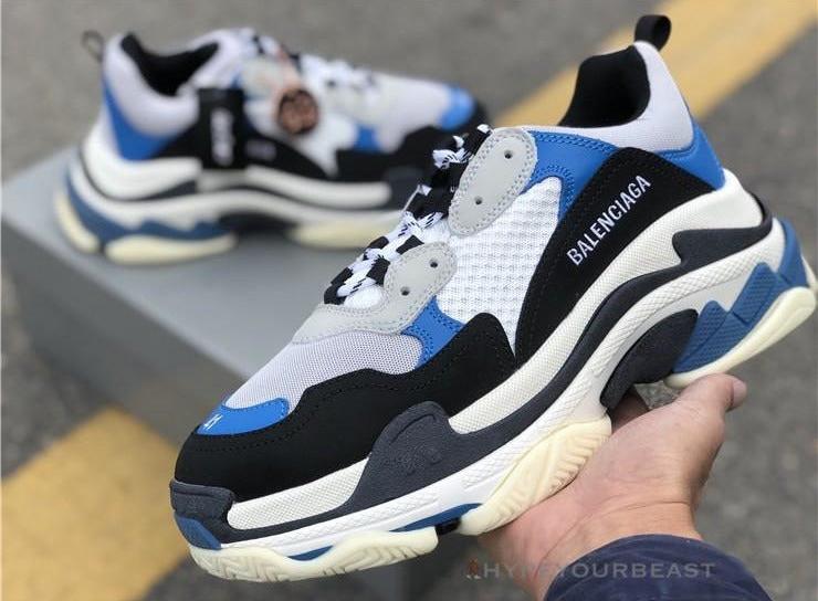 BCG Triple S Sneakers Black / Blue / White