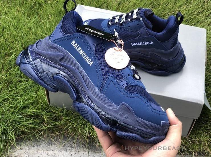 BCG Triple S Clear Sole Navy Blue