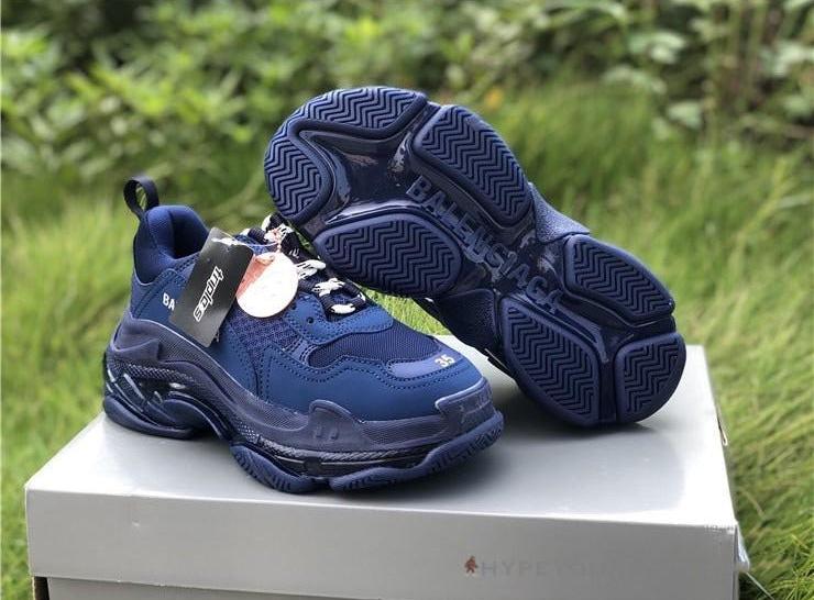 BCG Triple S Clear Sole Navy Blue