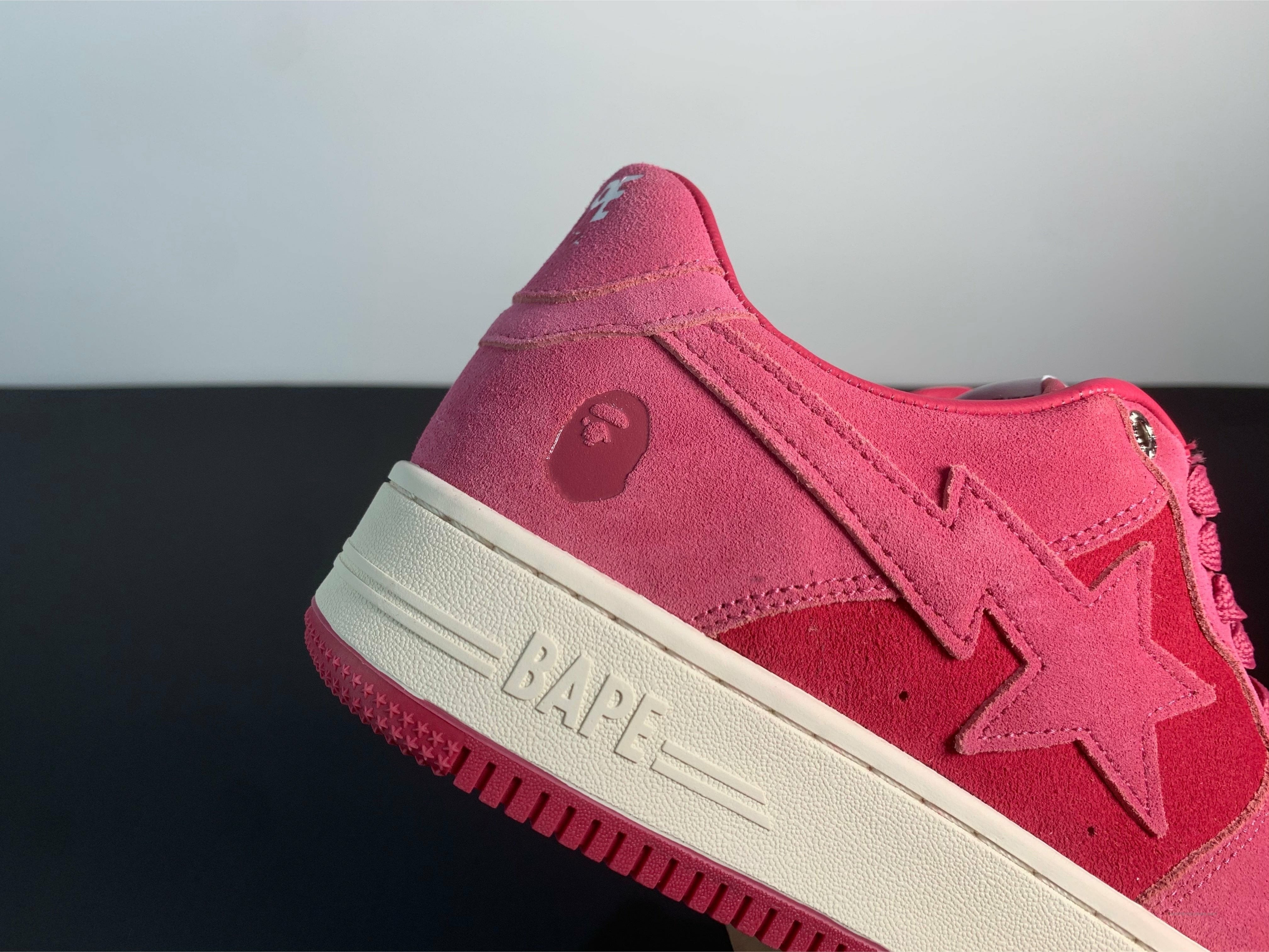 A Bathing Ape Bape Sta Pink Suede Shoes