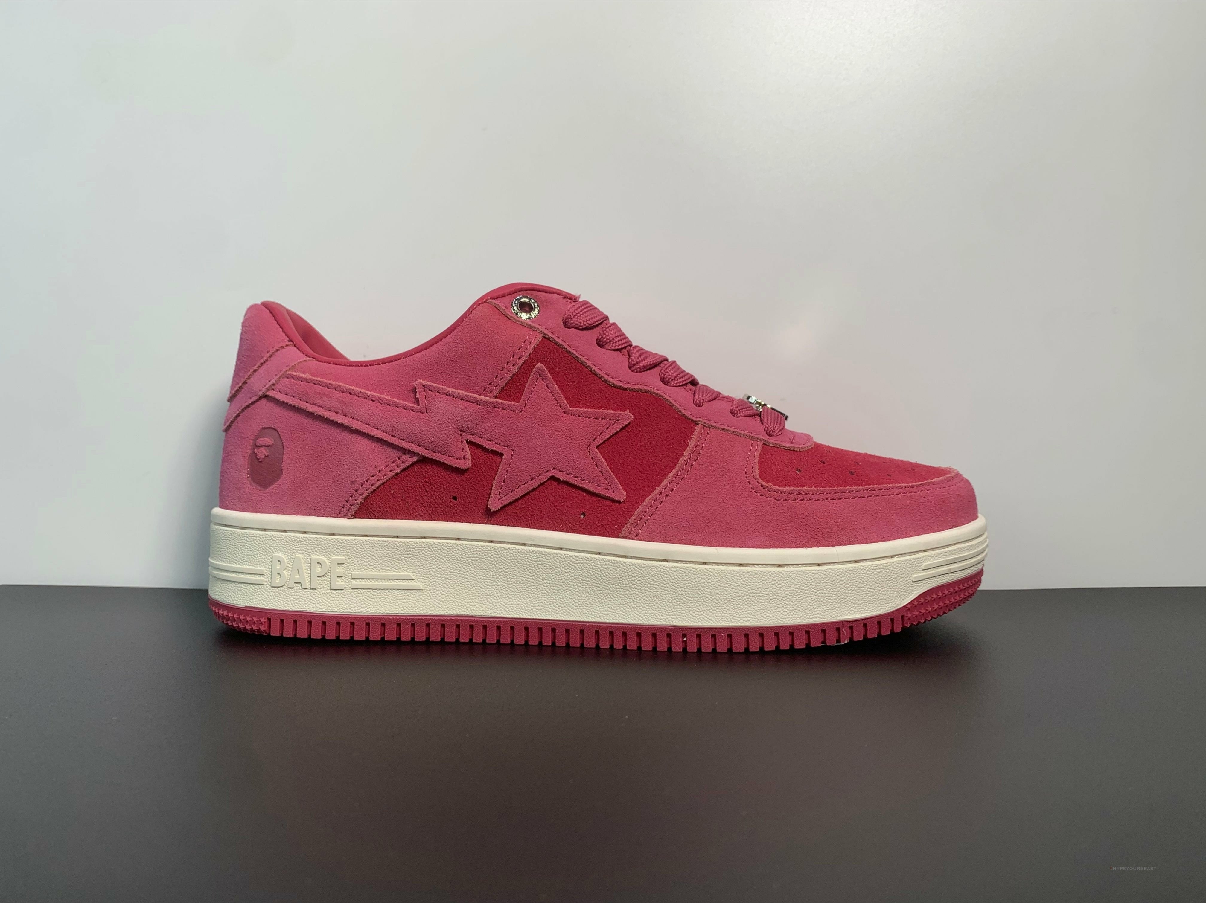 A Bathing Ape Bape Sta Pink Suede Shoes