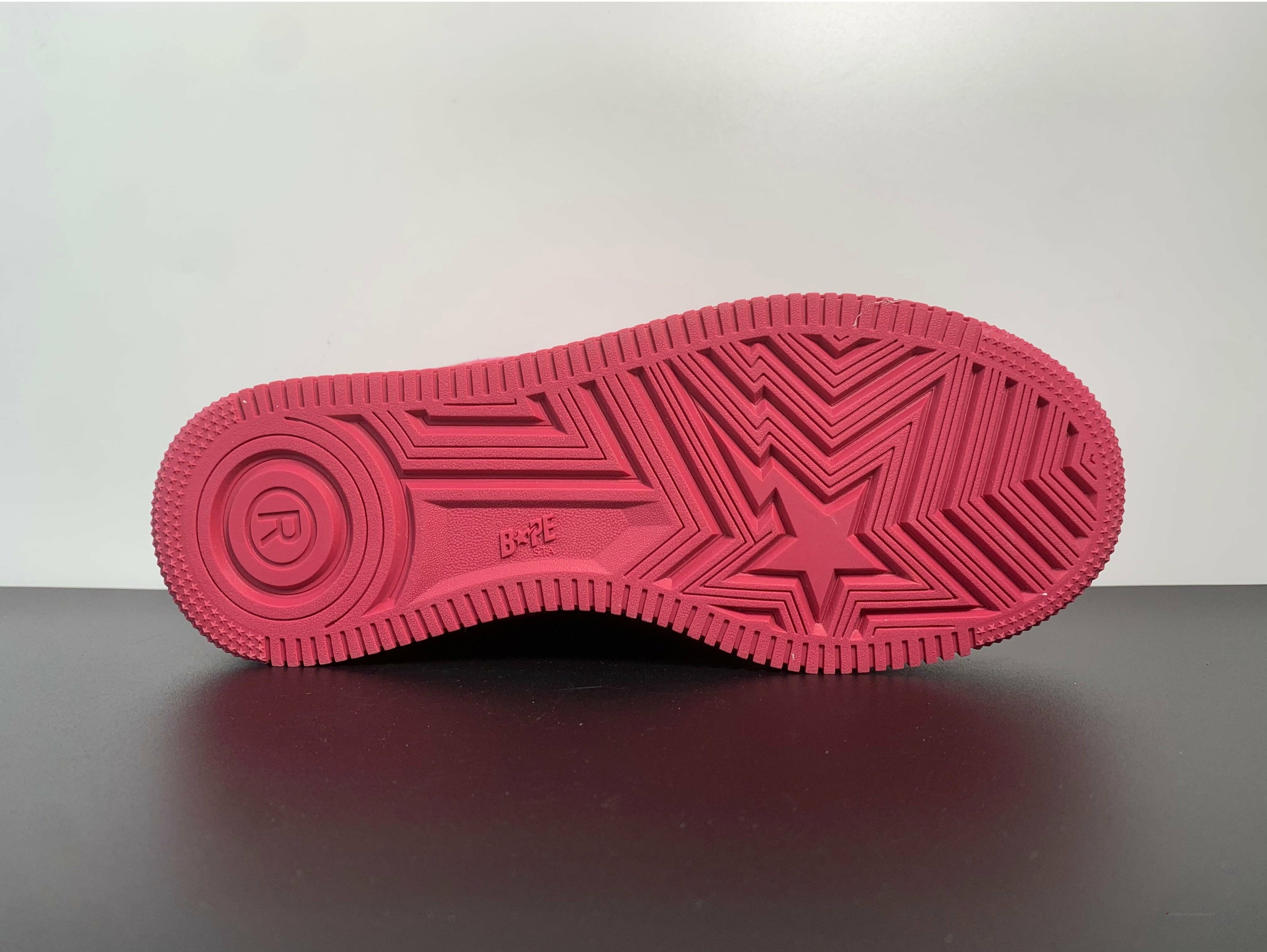 A Bathing Ape Bape Sta Pink Suede Shoes