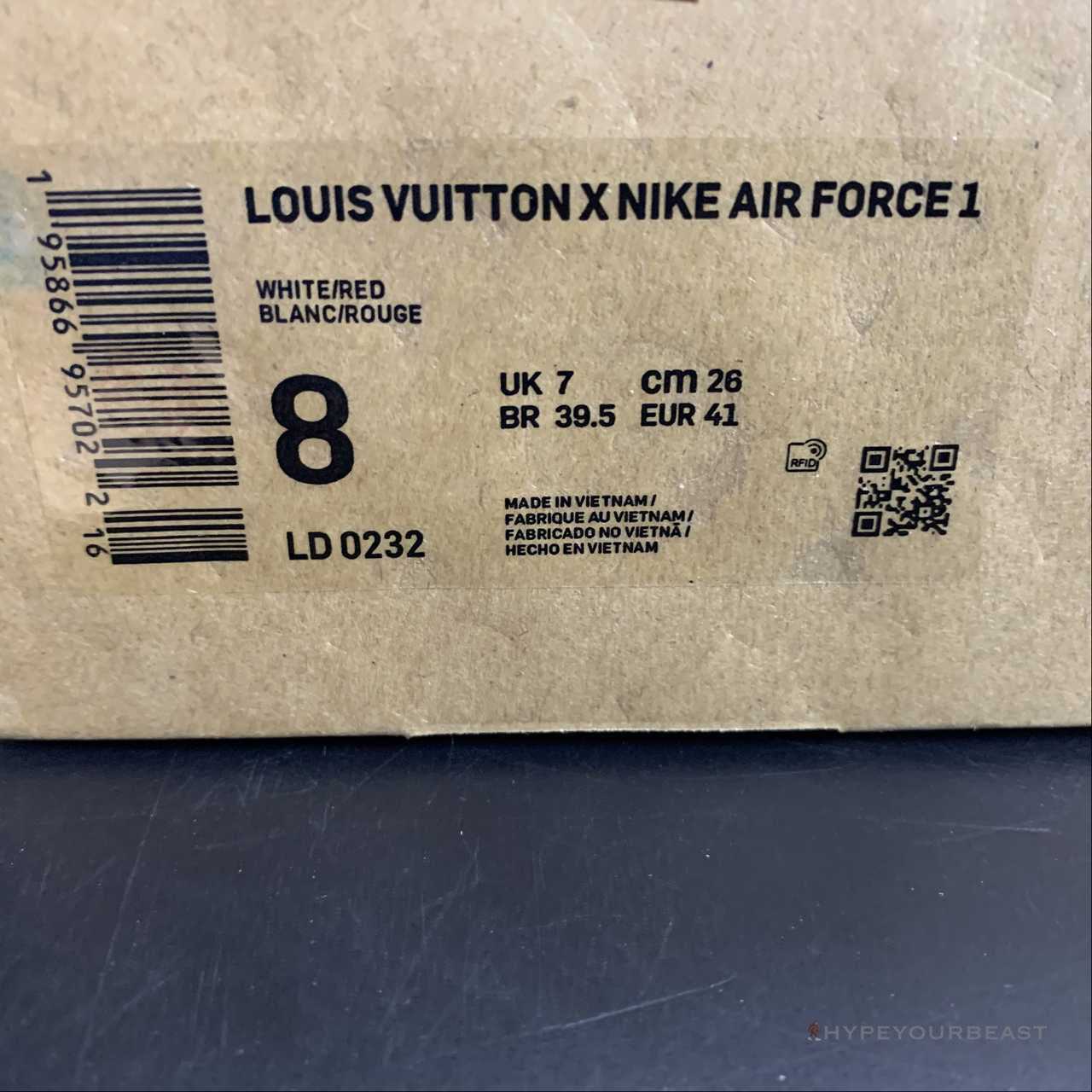 Nike Air Force 1 Low 'LV Monogram Red Off-White'