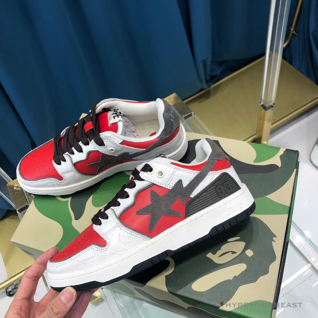 Bape Sta Low Top Sneakers Red Brown