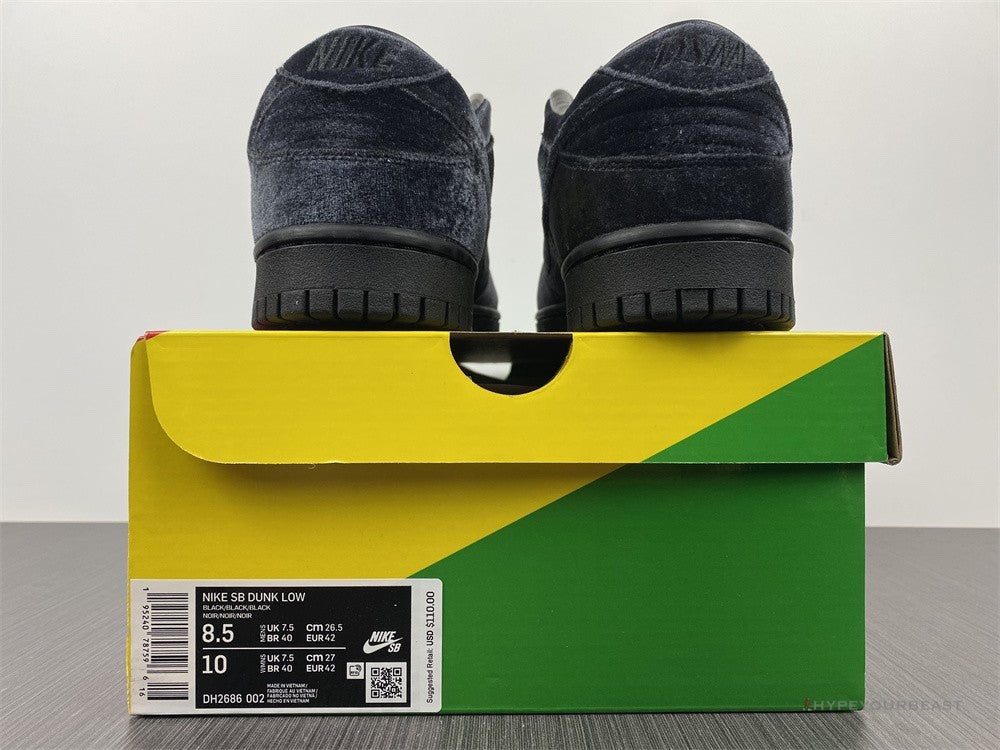 Nike Dunk Low 'Dover Street Market Triple Black Velvet'