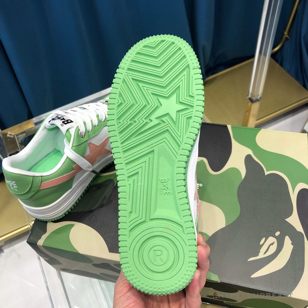 Bape Sta Low Top Sneakers Green Pink