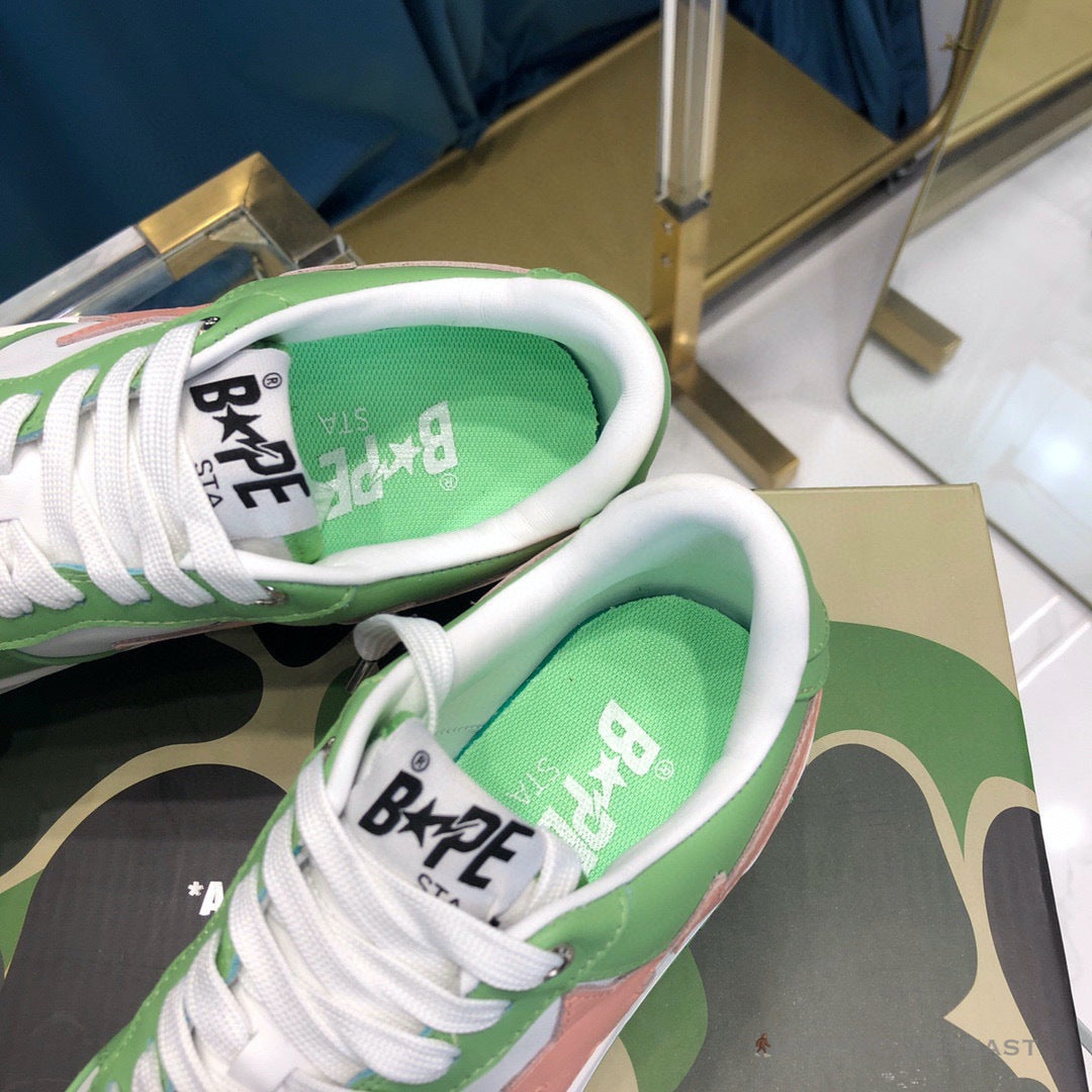 Bape Sta Low Top Sneakers Green Pink