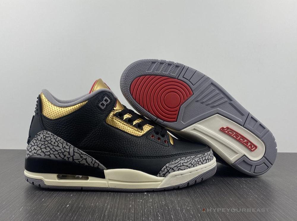 Air Jordan 3 'Black Cement Gold'