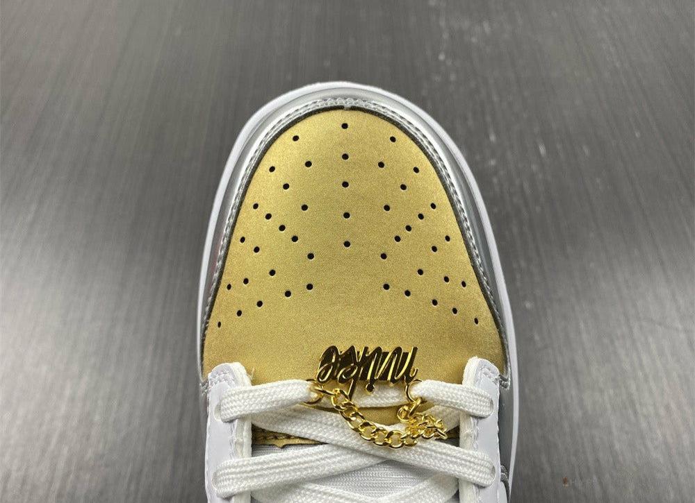 Nike Dunk Low Silver Gold Metallic