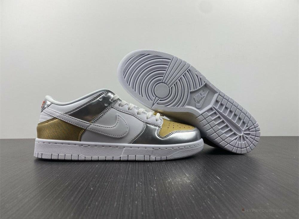 Nike Dunk Low Silver Gold Metallic