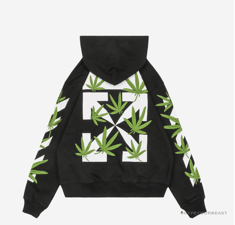 Off White S22 Black Hoodie Leaf