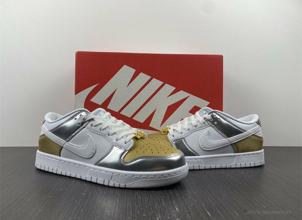 Nike Dunk Low Silver Gold Metallic