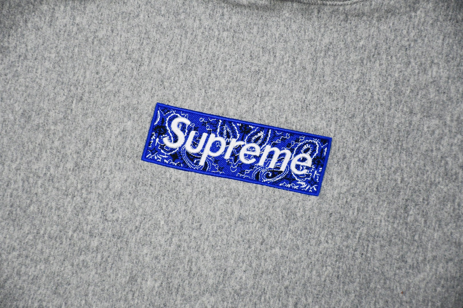 Supreme Bandana Box Logo Hoodie Grey Blue