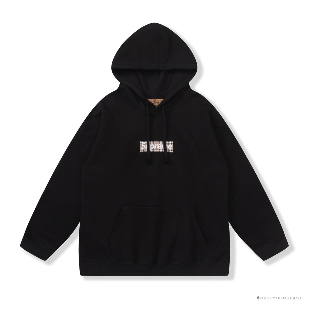 Supreme X Brbrry Box Logo Hoodie Black
