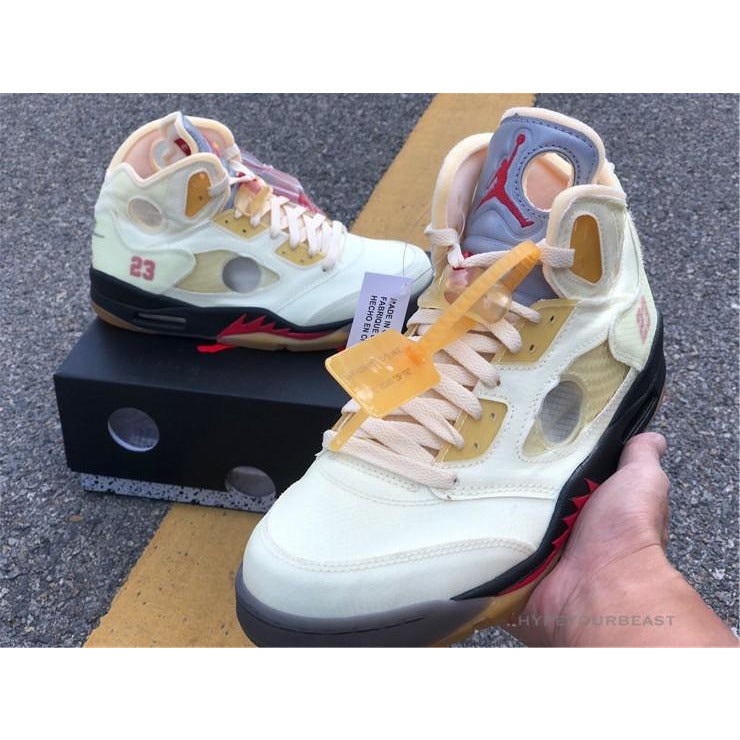Off White X Air Jordan 5 Sail