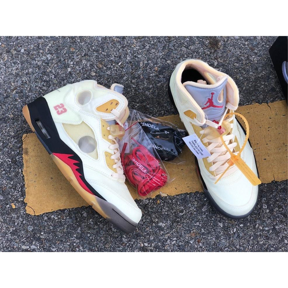 Off White X Air Jordan 5 Sail