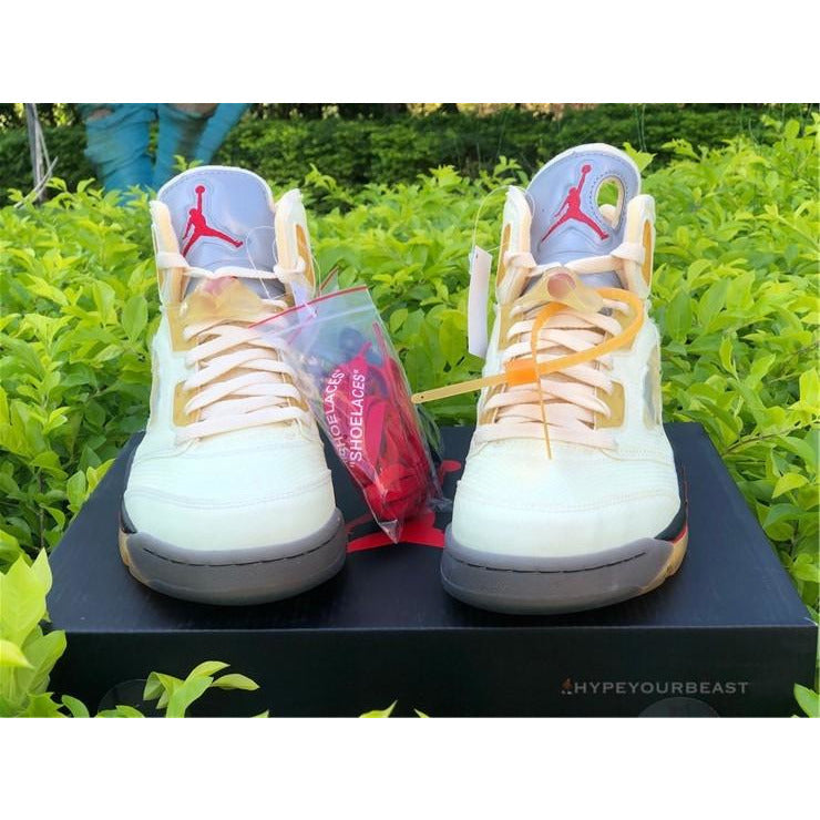 Off White X Air Jordan 5 Sail