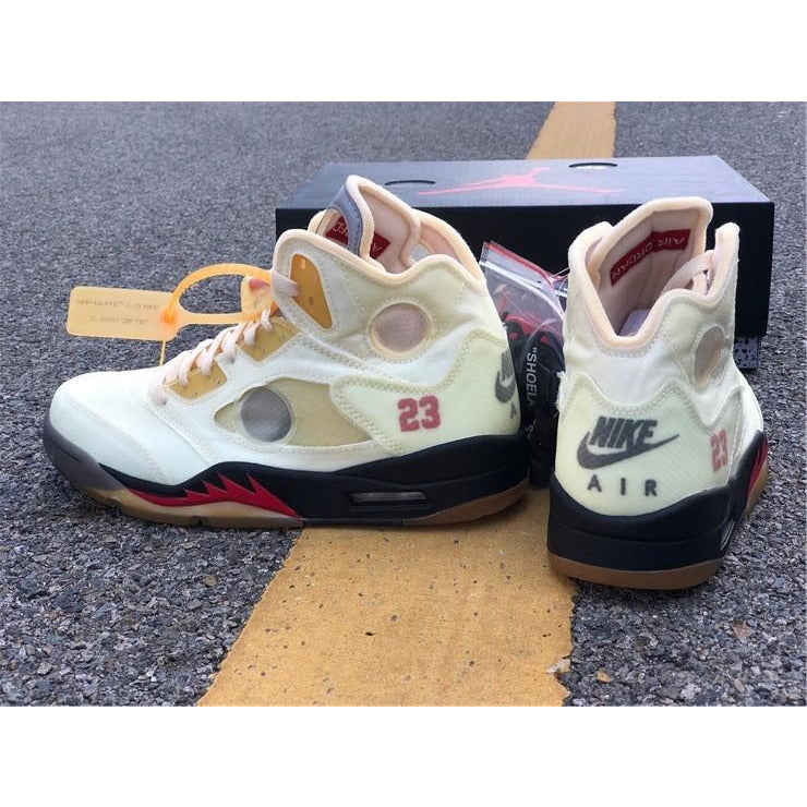 Off White X Air Jordan 5 Sail