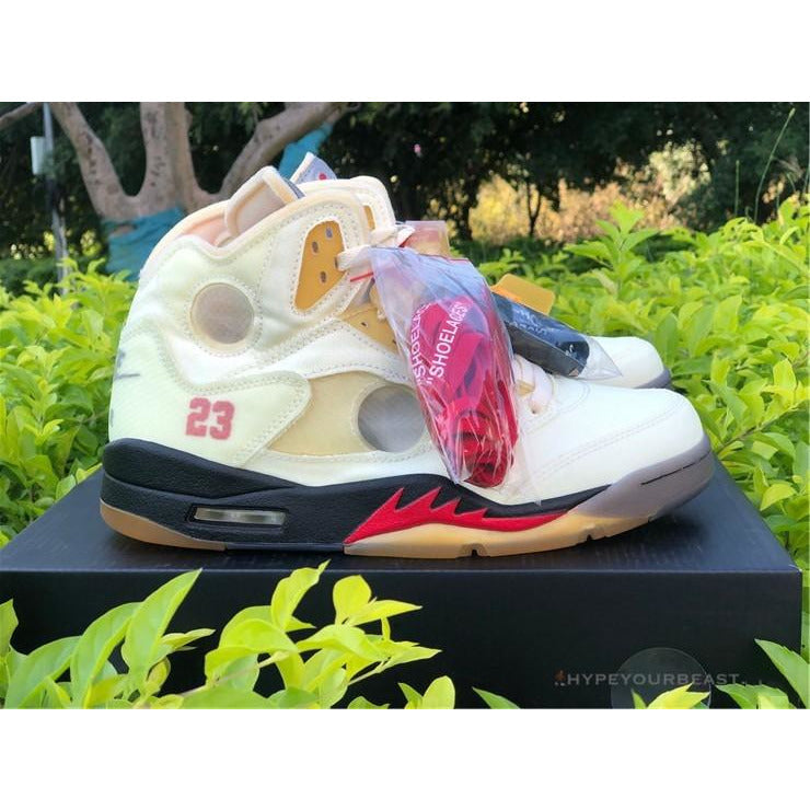 Off White X Air Jordan 5 Sail