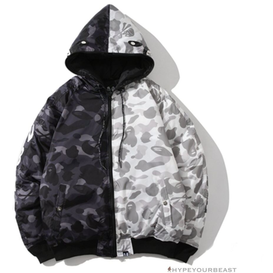 Bape Camo Hoodie White Black