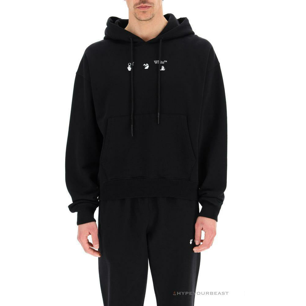 Off White Hoodie Black BLUE