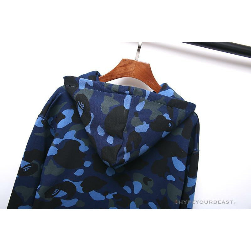 BAPE x Bathing Ape Head Camouflage Hoodie 'BLUE'