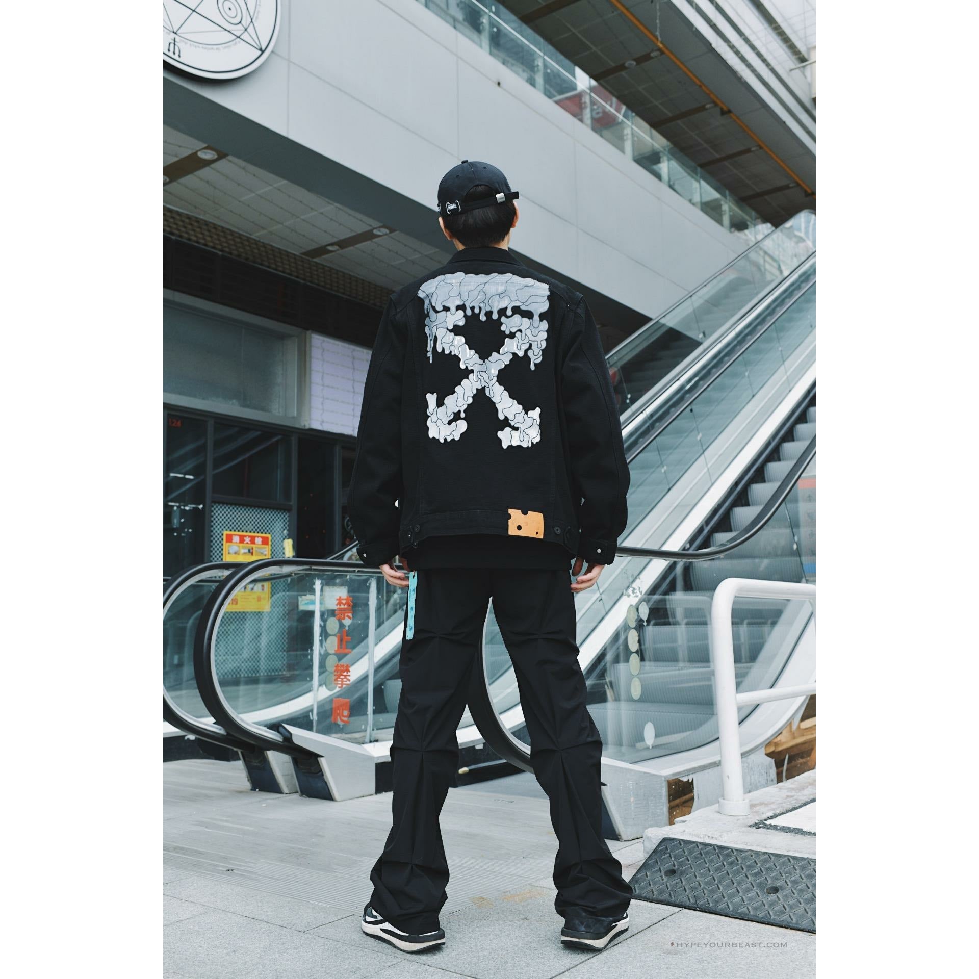 Off White Denim Black Jacket - Black