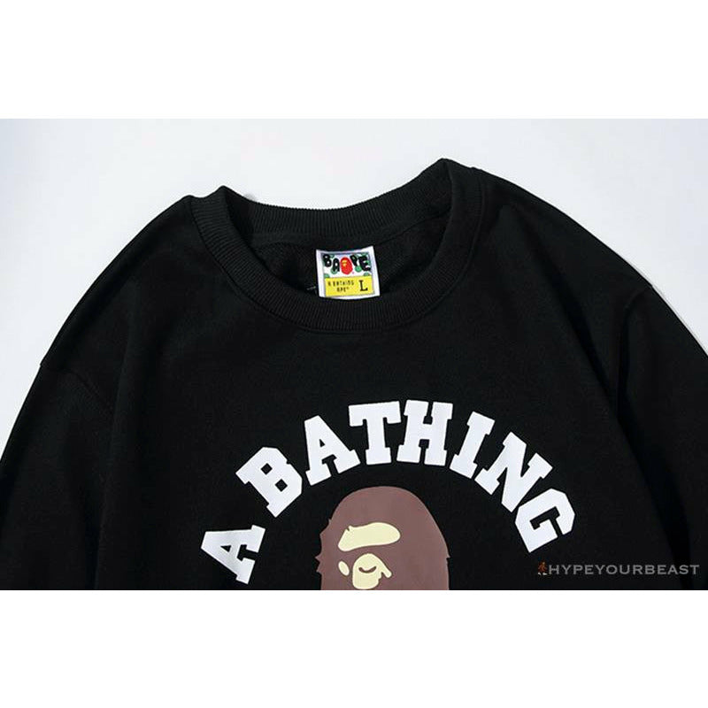 BAPE x Bathing Ape Head Long Sleeve Shirt 'BLACK'