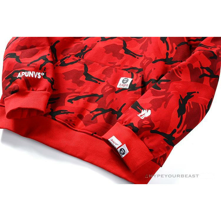 Bape Camo Hoodie Red Camouflage