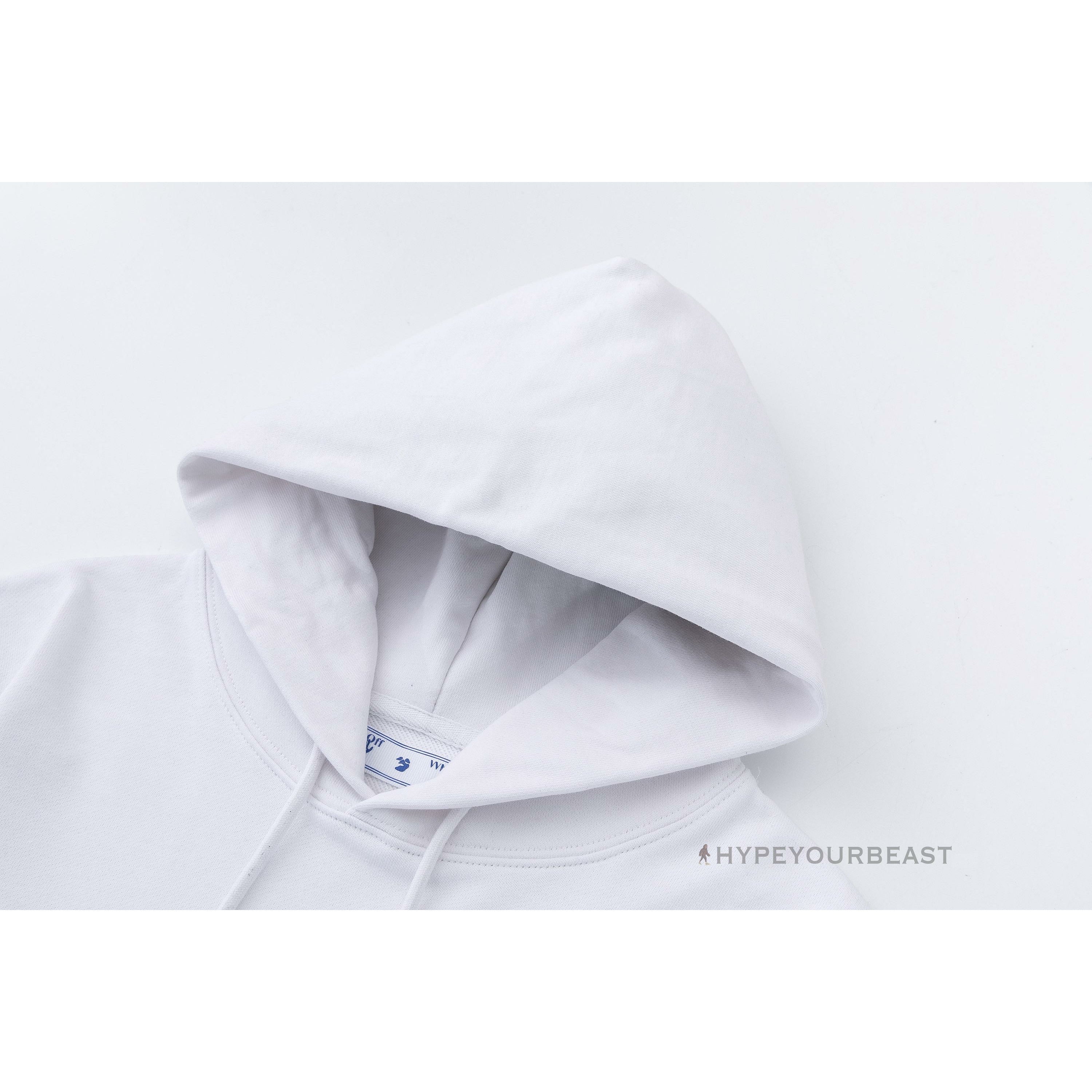 Off White Hoodie Jabba Flower - White