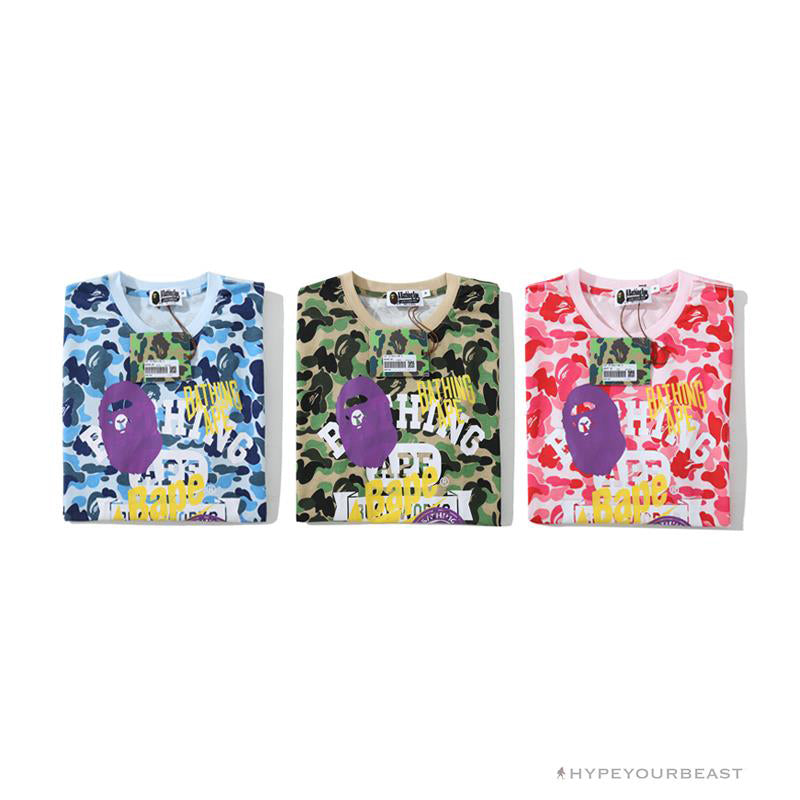 BAPE Ape Head Star Camouflage Shading Tee Shirt 'BLUE'